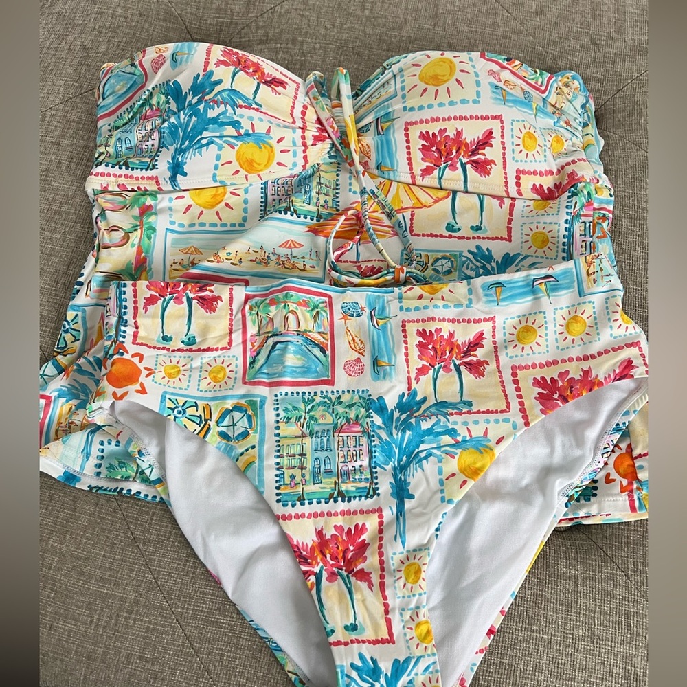 Colorful Print Women's tankini Set